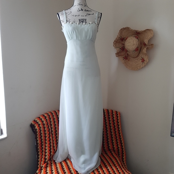 VTG Dessy After Six Maxi Square Neck Bride Mint 2k - Picture 4 of 8